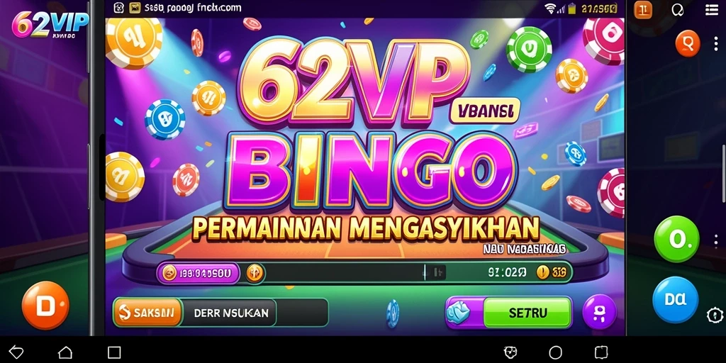 Tampilan utama gameplay Bingo yang seru di 62VIP.