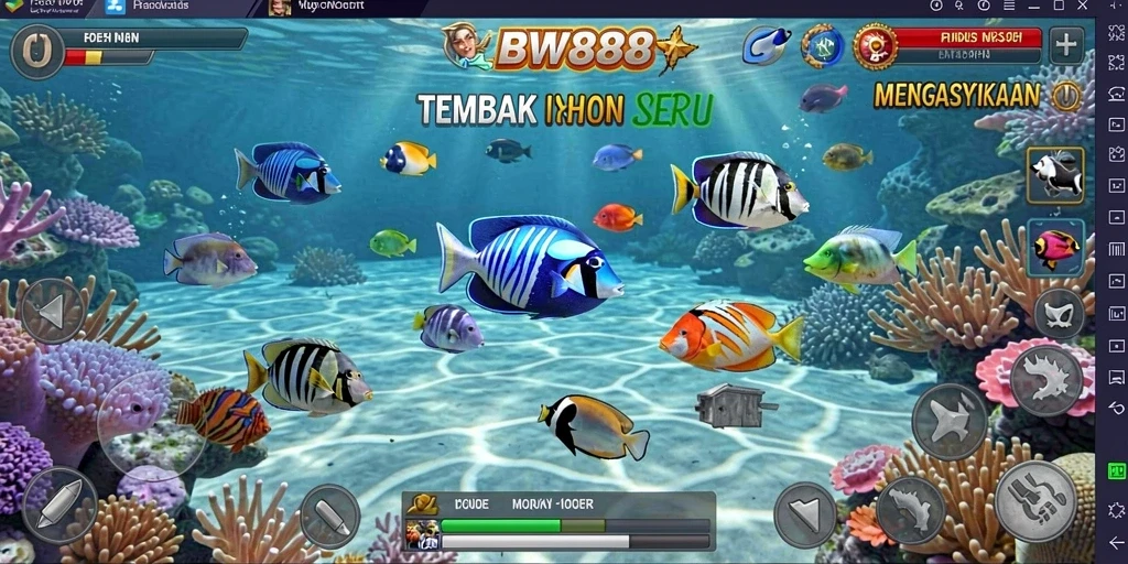 Screenshot utama BW888 menampilkan gameplay seru Tembak Ikan.