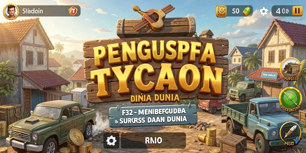 Tampilan gameplay F32 yang seru dan menantang dalam dunia Tycoon.