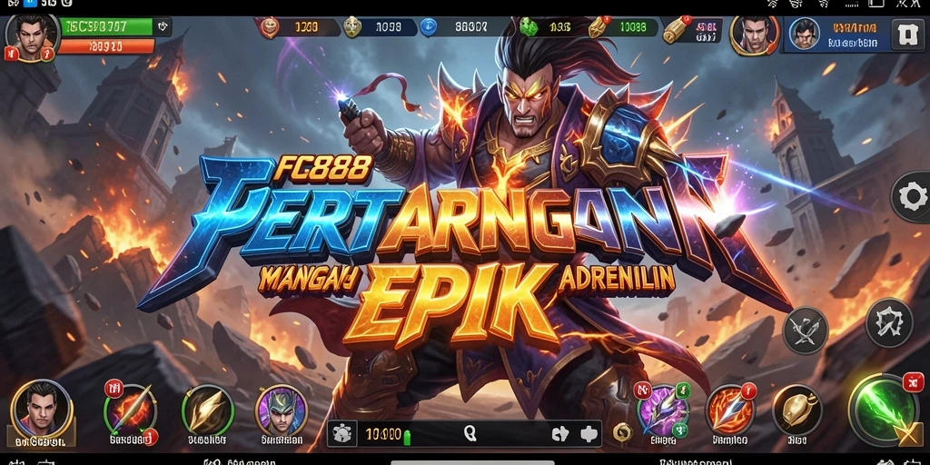 Screenshot gameplay FC888 dengan pertarungan seru dan karakter unik.