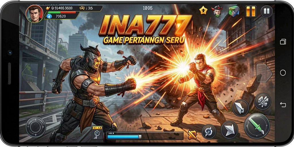 Screenshot gameplay <strong>INA777</strong> menampilkan aksi pertarungan yang mendebarkan.