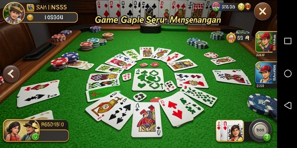 Tampilan gameplay seru di <strong>INS55</strong> dengan pemain berinteraksi.