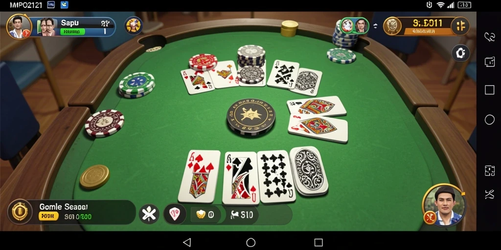 Tampilan gameplay seru di MPO2121, bermain Gaple dengan teman.
