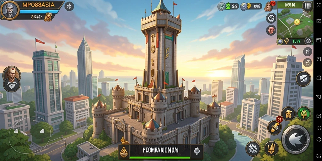 Gameplay intens Tower Defense MPO88ASIA dengan menara yang beragam.