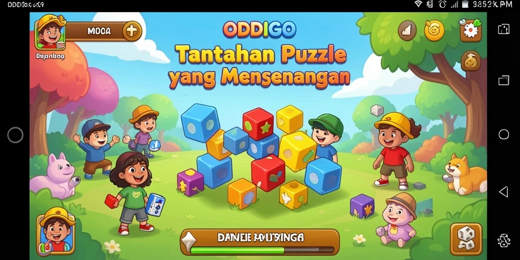 Tampilan seru gameplay ODDIGO saat menyelesaikan puzzle.