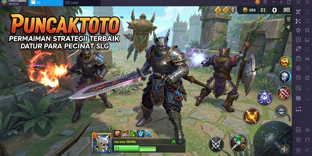 Tampilan utama gameplay PUNCAKTOTO dengan berbagai strategi SLG.