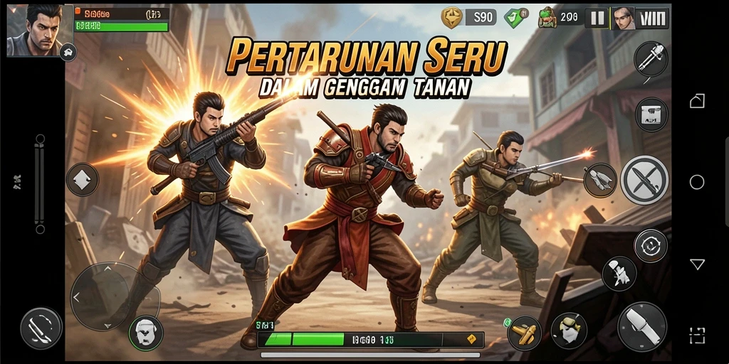 Screenshot utama S80 menampilkan karakter sedang bertarung dengan intens.