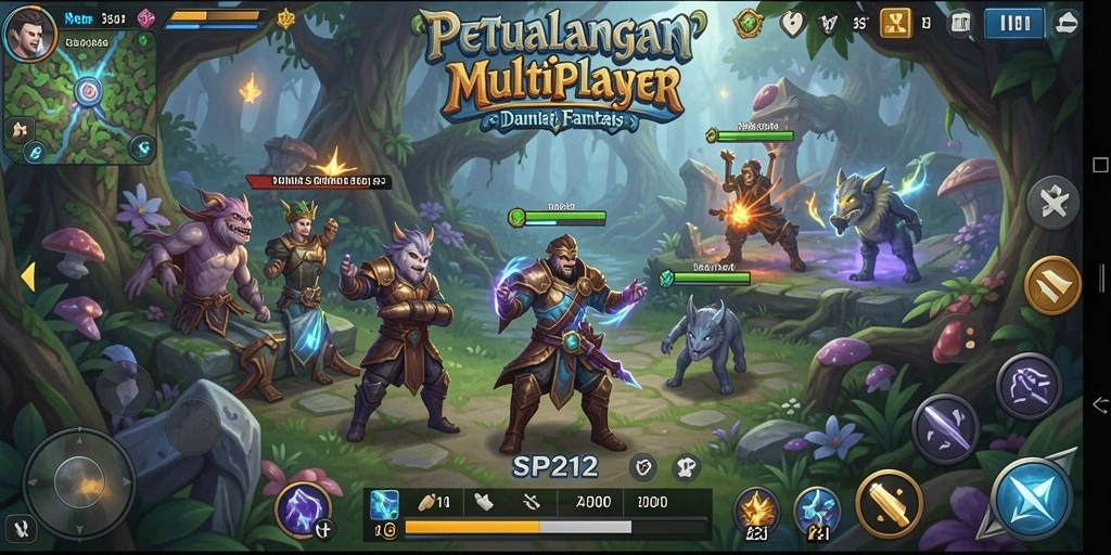 Tampilan gameplay SP212 yang memukau dalam dunia fantasi.