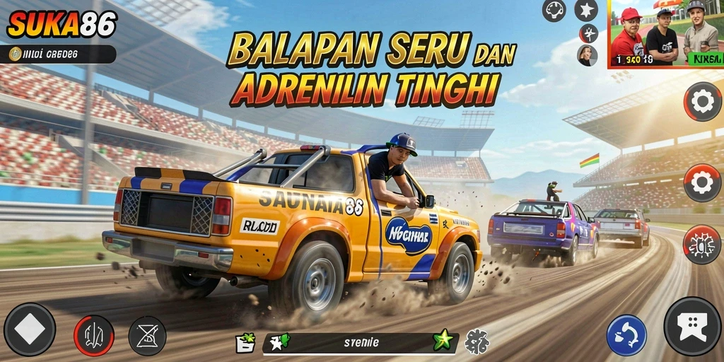Gameplay Racing yang mendebarkan dalam SUKA86.