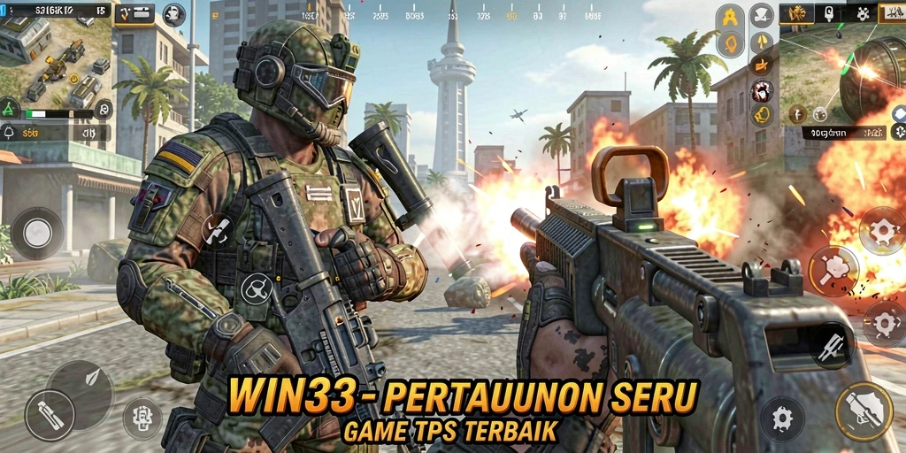 Tampilan gameplay seru di WIN33 dengan aksi TPS yang mendebarkan.